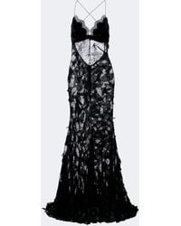 Roberto Cavalli - Lace And Velvet Gown - Lyst
