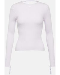 Courreges - Top in maglia a coste con cut-out - Lyst