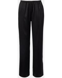 Asceno - Loreto Silk Charmeuse Wide-Leg Pants - Lyst