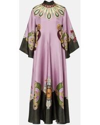La DoubleJ - Magnifico Printed Silk Twill Kaftan - Lyst