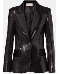 Elie Saab - Blazer Aus Satin Mit Pailletten - Lyst