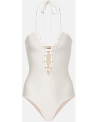 Adriana Degreas - Banador Con Cuello Halter Adornado - Lyst