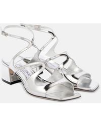 Jimmy Choo - Azilia 45 Metallic Leather Sandals - Lyst