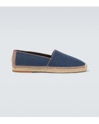 Brunello Cucinelli - Suede-Trimmed Canvas Espadrilles - Lyst