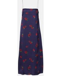 KHAITE - Sicily Printed Twill Slip Dress - Lyst