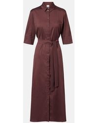 Max Mara - Cognac Cotton-Blend Midi Dress - Lyst
