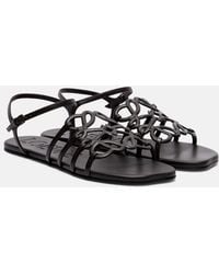 Loewe - Paula's Ibiza Petal Anagram Leather Sandals - Lyst