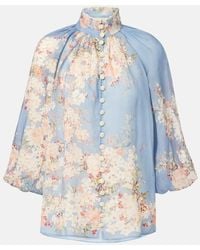 Zimmermann - Ramie Cascadian Billow Blouse - Lyst