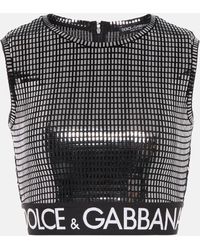 Dolce & Gabbana Embellished Crop Top - Black