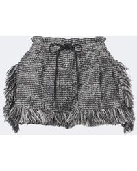 Sacai - Fringed Wool-Blend Tweed Shorts - Lyst