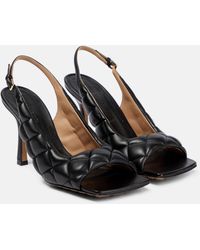 Bottega Veneta - Padded Leather Slingback Sandals - Lyst
