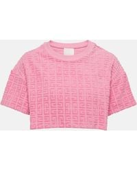 Givenchy - 4g Cotton-blend Terry Crop Top - Lyst