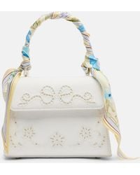 Self-Portrait - Bow Embroidered Top-Handle Bag - Lyst