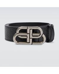 Balenciaga - Bb Large Croc-Effect Leather Belt - Lyst