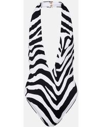 Balmain - Zebra-Print Swimsuit - Lyst