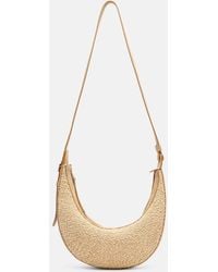 KHAITE - Augustina Small Raffia And Suede Crossbody Bag - Lyst
