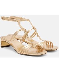 Jimmy Choo - Sandalen Frann 35 Aus Metallic-Leder - Lyst