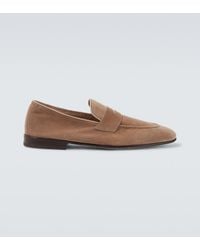 Brunello Cucinelli - Suede Penny Loafers - Lyst