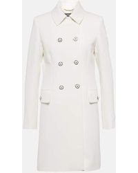 Versace - Double-breasted Crepe Coat - Lyst