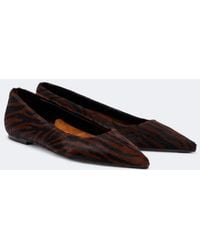 Aeyde - Cassy Zebra-Print Calf Hair Ballet Flats - Lyst