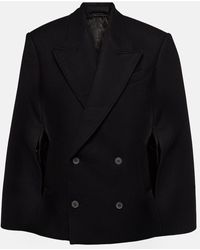 Wardrobe NYC - Double-breasted Cropped Virgin Wool Cape - Lyst