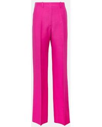 Valentino - Crepe Couture Wool Wide-leg Pants - Lyst