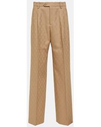 Gucci - Pantaloni regular in jacquard di lana GG - Lyst