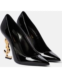Saint Laurent - Zapatos de tacón opyum de cuero negro - Lyst