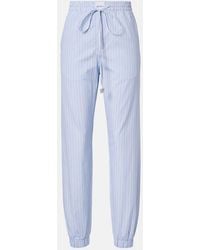 The Attico - Striped Cotton Tapered Pants - Lyst
