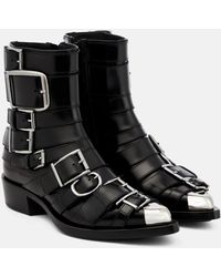 Alexander McQueen - Alexander Mc Queen Punk Buckle-detail Ankle Boots - Lyst