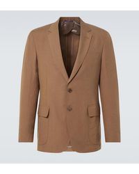 Ralph Lauren - Single-Breasted Silk And Linen Blazer - Lyst