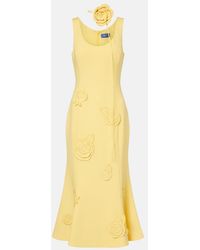 LEO LIN - Emily Floral-Applique Midi Dress - Lyst