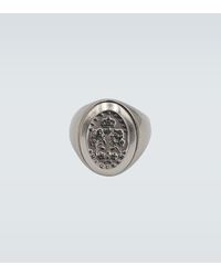 Alexander McQueen Metal Signet Ring - White