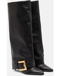 Balmain - Anthem Leather Knee-High Boots - Lyst