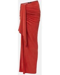 Balmain - Draped Jersey Maxi Skirt - Lyst