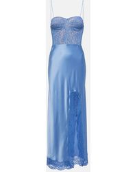 Rebecca Vallance - Larisa Lace-trimmed Silk Maxi Dress - Lyst