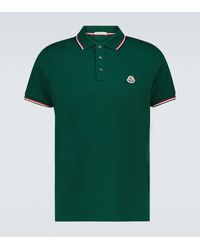Moncler Cotton Piqué Polo Shirt - Green
