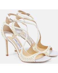 Jimmy Choo - Bridal Azia Embellished Leather Sandals - Lyst
