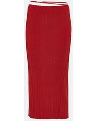 Jacquemus - Viscose Knit Ribbed Midi Skirt - Lyst