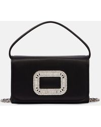 Roger Vivier - Pilgrim Micro Embellished Satin Shoulder Bag - Lyst