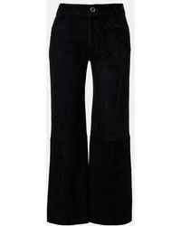 Stouls - Lilou Cropped Suede Wide-Leg Pants - Lyst