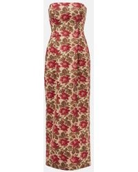 Posse - Rosalie Floral Linen Bustier Dress - Lyst