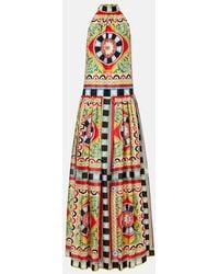 Dolce & Gabbana - Taormina Printed Halterneck Silk Gown - Lyst
