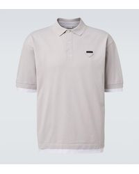 Prada - Layered Cotton Pique Polo Shirt - Lyst