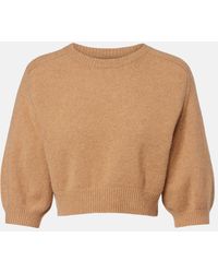 KHAITE - Lorelai Cropped Wool And Cashmere Sweater - Lyst