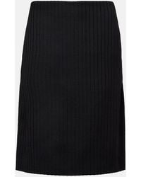 Calvin Klein - Ribbed-Knit Wool Miniskirt - Lyst