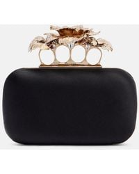 McQueen - Carnation Knuckle Satin Clutch - Lyst