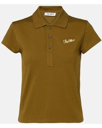 The Attico - Logo Cropped Cotton Jersey Polo Shirt - Lyst