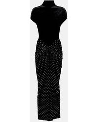 Alaïa - Velvet And Jersey Cocktail Dress - Lyst