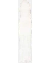 KHAITE - Zare Fringed Ribbed-Knit Maxi Dress - Lyst